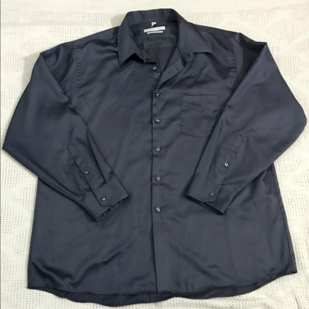 Geoffrey Beene Charcoal Gray Button Down Shirt.